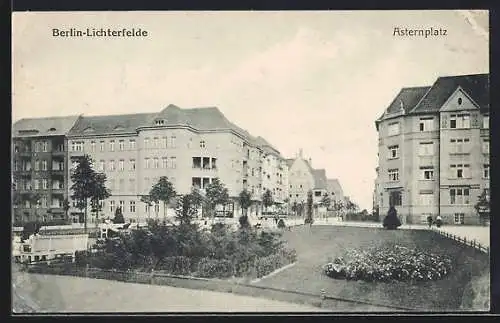 AK Berlin-Lichterfelde, Asternplatz mit Blick in die Strasse