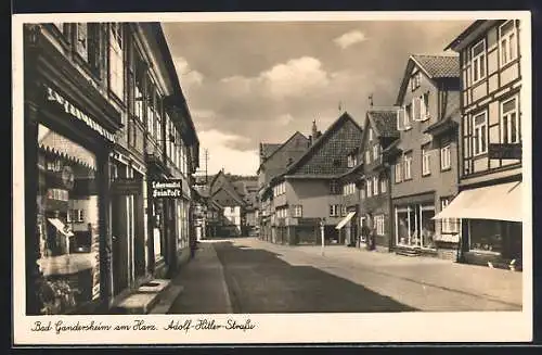 AK Bad Gandersheim am Harz, Strasse, Geschäfte