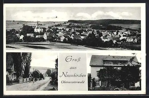 AK Neunkirchen / Westerwald, Gasthaus Zum Deutschen Haus, Ortsansicht