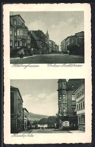 AK Hildburghausen, Untere Marktstrasse und Hirschplatz