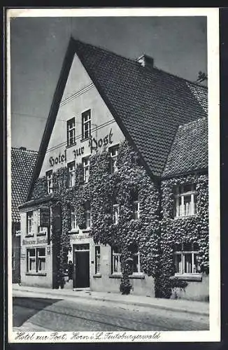 AK Horn i. L., Hotel zur Post, Bes. Wilh. Oppermann, Aussenansicht