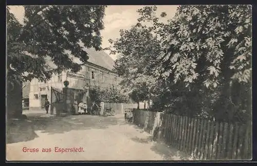 AK Esperstedt / Kyffhäuser, Strassenpartie mit Gasthaus zum Anker