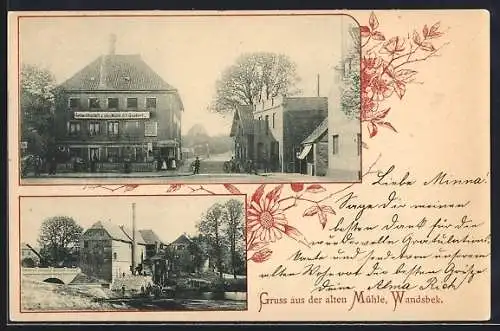 AK Hamburg-Wandsbek, Gasthaus zur alten Mühle v. H. F. Gradert