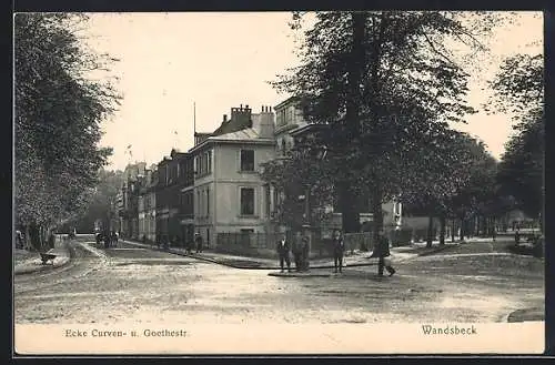 AK Hamburg-Wandsbek, Curven- Ecke Goethestrasse