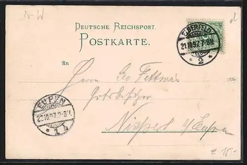 Lithographie Elberfeld, Restaurant-Hotel Korbach v. Max Erat