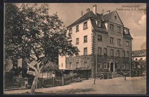 AK Rothenburg o. d. Tauber, Partie am Bahnhof-Hotel, Inh. Albert Stoll