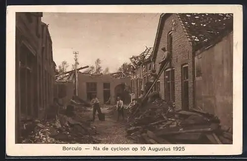 AK Borculo, Na de cycloon op 10 Augustus 1925, Partie nach Unwetter