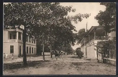 AK Tanga /Deutsch-Ost-Afrika, Blick in die Marktstrasse