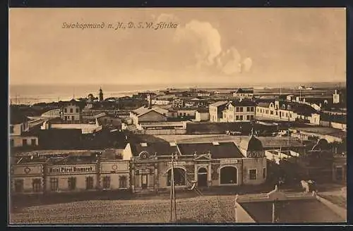 AK Swakopmund n. N., Teilansicht mit Hotel Fürst Bismarck