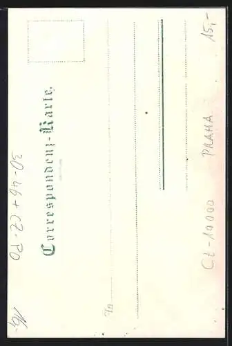Künstler-AK Prag, Die Revolte in Prag, Plünderung des Weisswarengeschäftes Schreiber, Eck der Korn- und Thorgasse, 1897