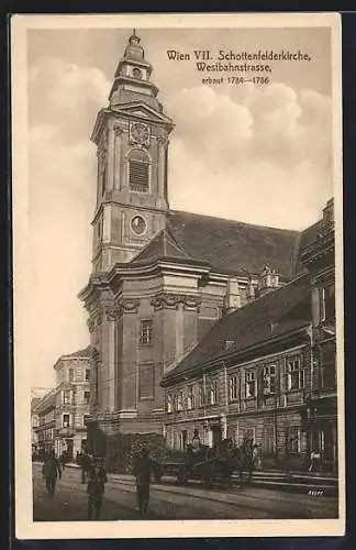 AK Wien VII, Schottenfelderkirche in der Westbahnstrasse