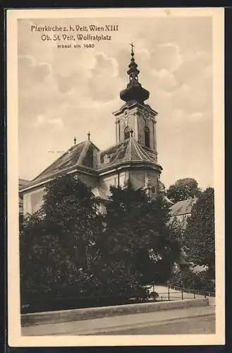 AK Wien, Ob. St. Veit, Pfarrkirche z. h. Veit, Wolfratplatz