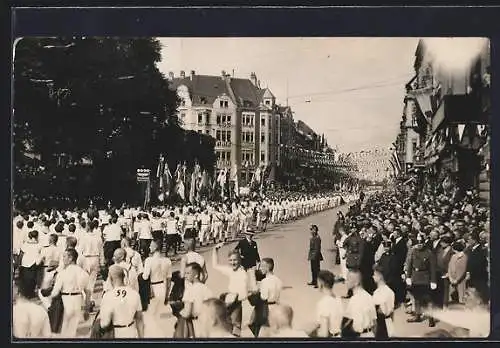 Foto-AK Köln, 14. Deutsches Turnfest 1928, Festumzug