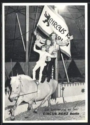 AK Berlin, Erinnerung an Zirkus Renz, Kinder auf dem Pony