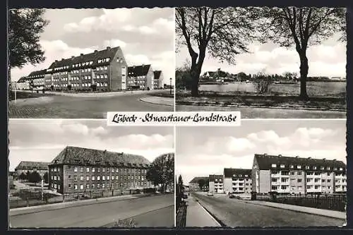 AK Lübeck, Schwartauer Landstrasse, Strassenpartien mit Wohnbauten