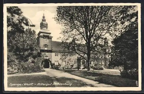 AK Spenge i. Westf., Partie am Rittergut Mühlenburg