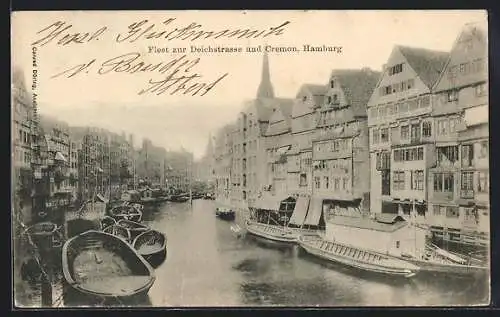 AK Alt-Hamburg, Fleet zur Deichstrasse und Cremon