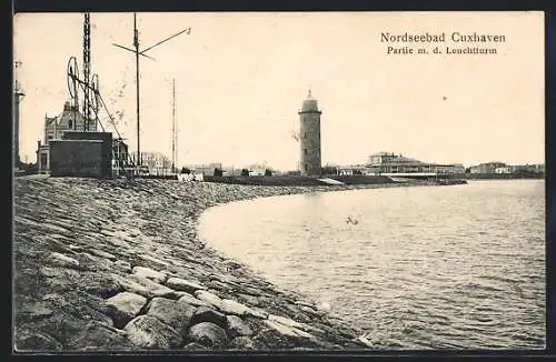 AK Cuxhaven, Partie mit dem Leuchtturm