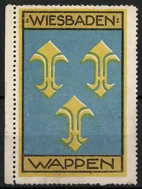 Reklamemarke Wiesbaden, Wappen, drei goldene Lilien