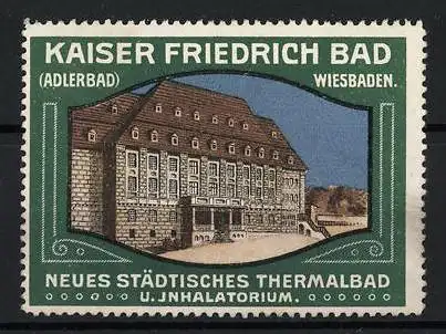 Reklamemarke Wiesbaden, Kaiser Friedrich Bad, Gebäudeansicht