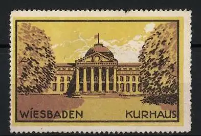 Reklamemarke Wiesbaden, Kurhaus, Gebäudeansicht