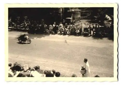 3 Fotografien Ansicht Stuttgart, Solitude-Rennen 1952, Motorrad, Zuschauer