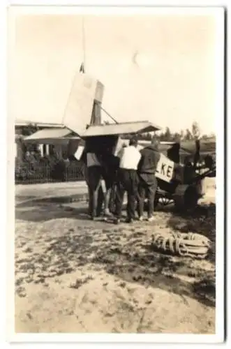 3 Fotografien Ansicht Bogatowo / Rositten, Segelflug 1934, Segelflugzeug Kennung: D-FALKE1