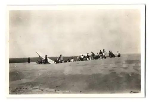 3 Fotografien Ansicht Bogatowo / Rositten, Segelflug 1934, Segelflugzeug Kennung: D-FALKE1