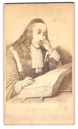 Fotografie C. F. Schmidt, Bad Boll, Baruch de Spinoza, niederländischer Philosoph, nach einem Stich