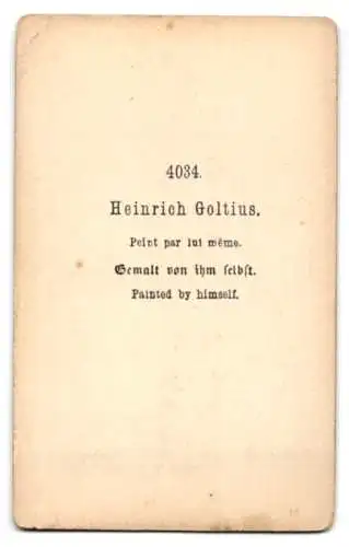 Fotografie unbekannter Fotograf und Ort, Gemälde: Heinrich Goltius, nach Gemälde von ihm selbst