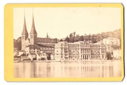 Fotografie unbekannter Fotograf, Ansicht Luzern, Blick nach dem Hotel National