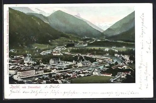 AK Bad Ischl, Ortsansicht mit Blick ins Traunthal