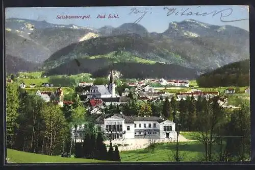 AK Bad Ischl /Salzkammergut, Ortsansicht mit Kurhaus und Kirche