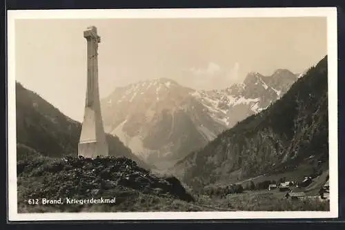 AK Brand, Kriegerdenkmal, Blick in die Bergwelt