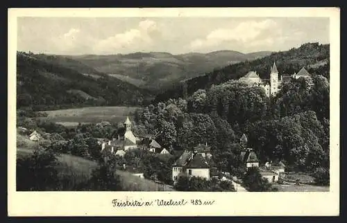 AK Feistritz a. Wechsel, Ortsansicht mit Kirche