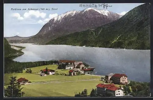 AK Pertisau am Achensee, Ortsansicht gegen die Unnütze