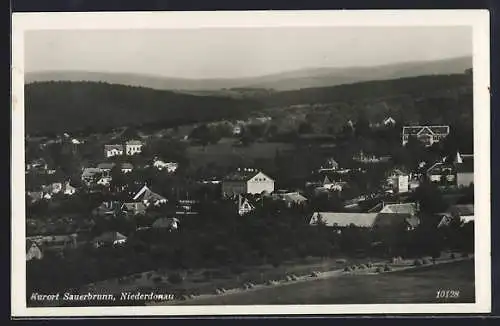 AK Sauerbrunn /Niederdonau, Ortsansicht gegen die Hügellandschaft