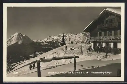 AK Rosshütte, Berghütte bei Seefeld i. T. mit Wettersteingebirge