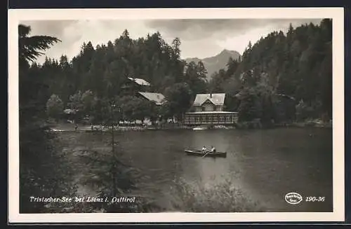 AK Lienz i. Osttirol, Ruderboot auf dem Tristacher-See