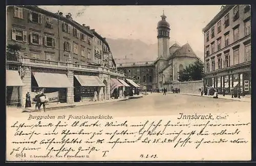 AK Innsbruck, Burggraben mit Franziskanerkirche