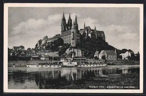 AK Meissen / Elbe, Albrechtsburg, Dampfer Einheit