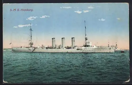 AK Kriegsschiff S. M. S. Hamburg in ruhiger See