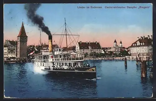 AK Lindau i. B., Bodenseedampfer Bregenz im Hafen