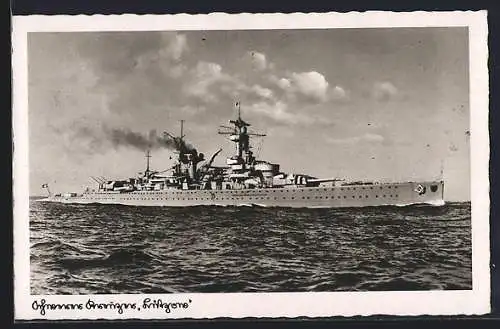 AK Schwerer Kreuzer Lützow auf See, Kriegsmarine