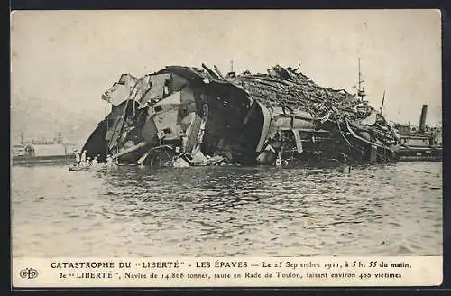 AK Catastrophe du Liberté, Les Épaves, 25.09.1911