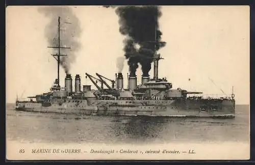 AK Marine de Guerre, Dreadnought Condorcet, cuirassé d`escadre, Kriegsschiff