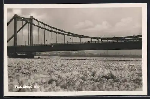 AK Wien, Eisstoss 1940, Reichsbrücke über dem Eis