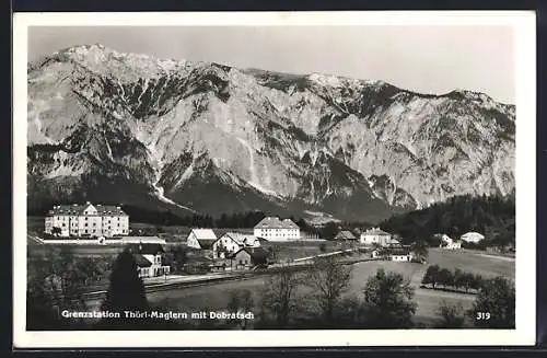 AK Thörl-Maglern, Ortsansicht mit Dobratsch