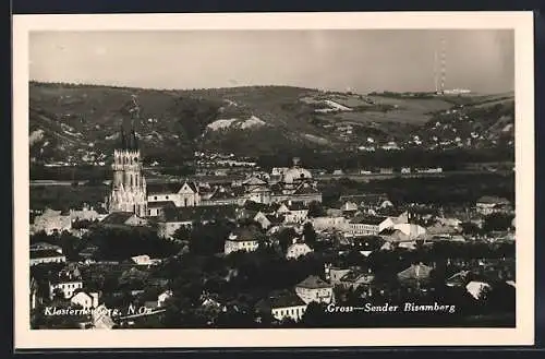 AK Klosterneuburg /N. Oe., Ortsansicht mit Gross-Sender Bisamberg