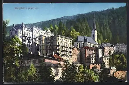 AK Badgastein, Ortsansicht mit Kirche